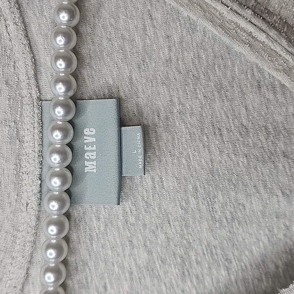 Anthropolgie Maeve Northwood Linen Bohemian V Neck Oatmeal Longsleeve Dress - Picture 3 of 11